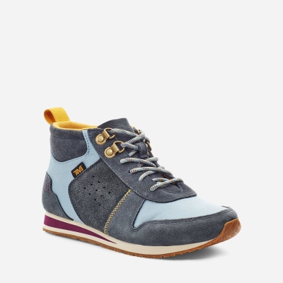 Teva Highside '84 Mid - Women's Teva Sneakers - Dark Grey / Blue | India (ONVI70956)